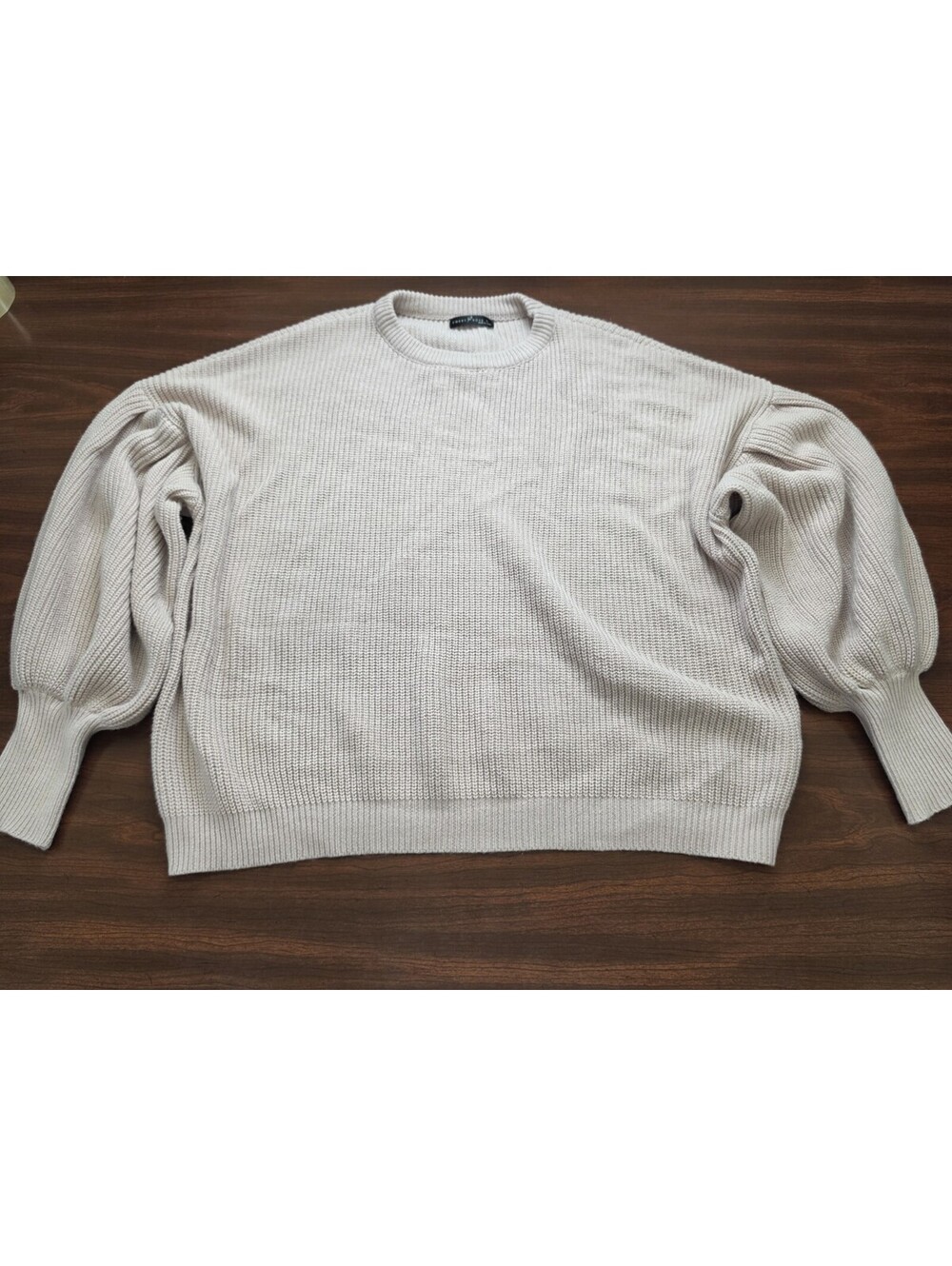 Emery Rose Womens Mauve Oversized Lantern Sleeve Knit Sweater Size L Cozy Casual